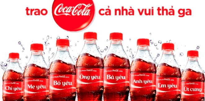 Chiến dịch marketing online viết tên lên vỏ lon của coca cola nhận được sự ủng hộ của khách hàng